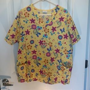 Cotton scrub shirt with matching jacket Sz L